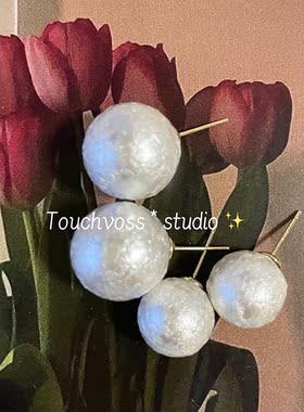 琉璃高级感复古珍珠耳环