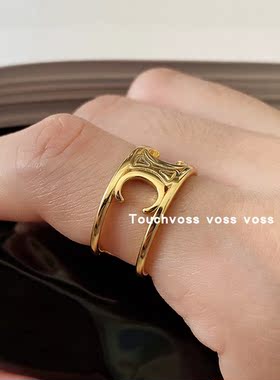 韩国饰品纯银小众风百搭戒指