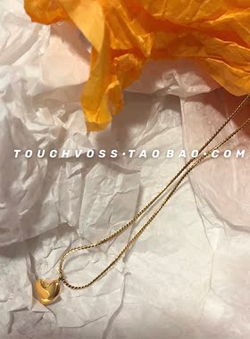 桃心日系麦穗钛钢不掉色锁骨链