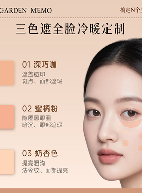 花园备忘录三色遮瑕膏小样眼面部