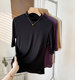Silk Neck Guard Half Turtle Collar Pajamas Thin Quarter Sleeves