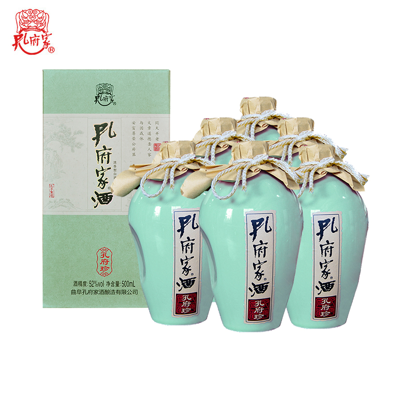 孔府家酒孔府珍52度500ml*6瓶整箱装陶瓶高度浓香型白酒-图3