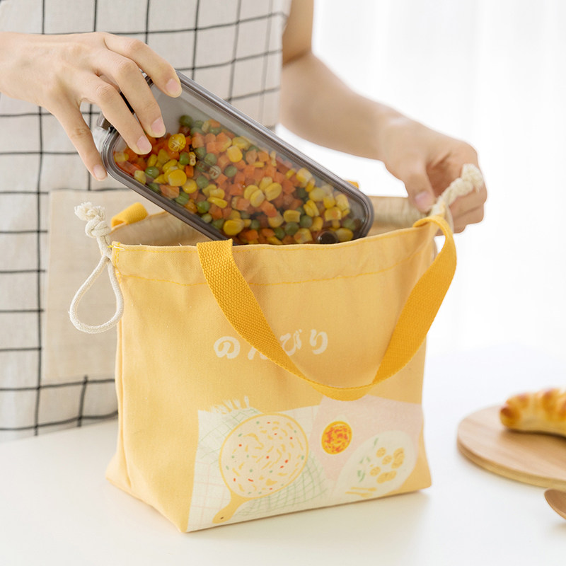 日式保温饭盒袋上班族简约可爱袋子 数家珍家居用品饭盒袋