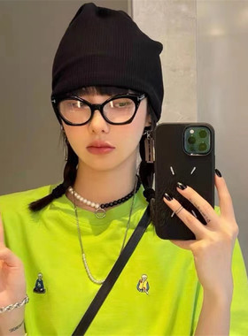 日韩ins风MONA同款黑白珍珠项链