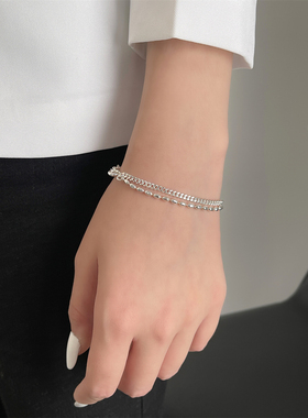 双层叠戴ins风轻奢小众锁骨链