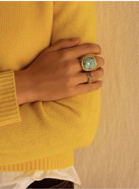 法国设计师aur*lie biderman*复古指环做旧金属链条麻花编织戒指