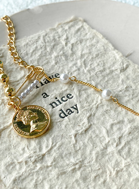 轻奢小众珍珠项链女吊坠新款潮极细链条高级感锁骨链设计感配饰