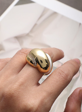 金银色滴釉旋风小众时髦指环