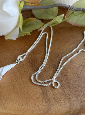 董洁同款白色珐琅马蹄链多戴项链女轻奢高级感轻奢可抽拉毛衣链