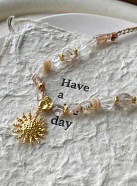 旭日东升 日出吊坠项链小众设计感精致时尚气质高级感百搭锁骨链