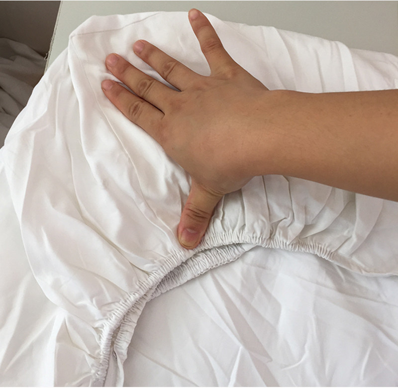 酒店二手纯白床笠宾馆公寓民宿床笠橡皮筋床单纯棉/涤棉纯白床罩 - 图0