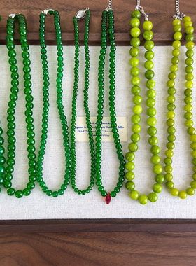 夏日清凉感新中式绿色串珠项链女轻奢时尚气质锁骨链2025年新款女