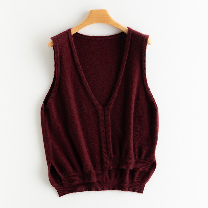 25秋冬新款100%纯山羊绒V领马甲女前短后长叠穿时尚百搭背心坎肩,淘宝优惠券,粉丝福利购,淘宝优惠卷