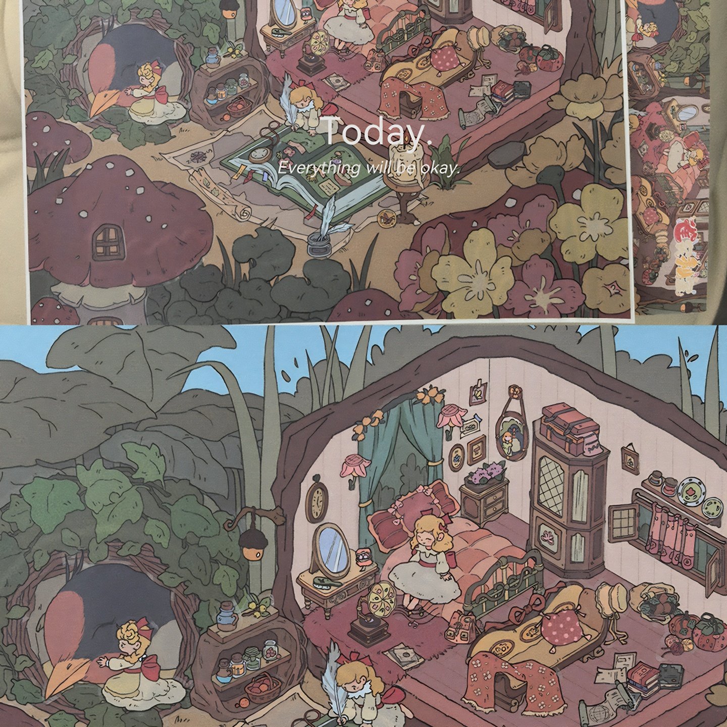 雀实利害1.0造景贴纸古风微恐童话立体3D微缩场景DIY解压卡通贴画,淘宝优惠券,粉丝福利购,淘宝优惠卷