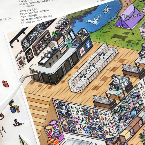 papermore小角落7.0造景贴纸海边图书馆码货店铺经营场景贴画极繁 - 图2