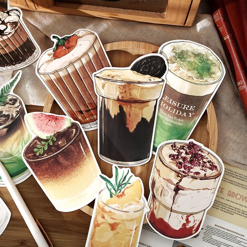 一口咖啡异形明信片可爱饮料咖啡甜品汽水创意生日贺卡留言小卡片 - 图3