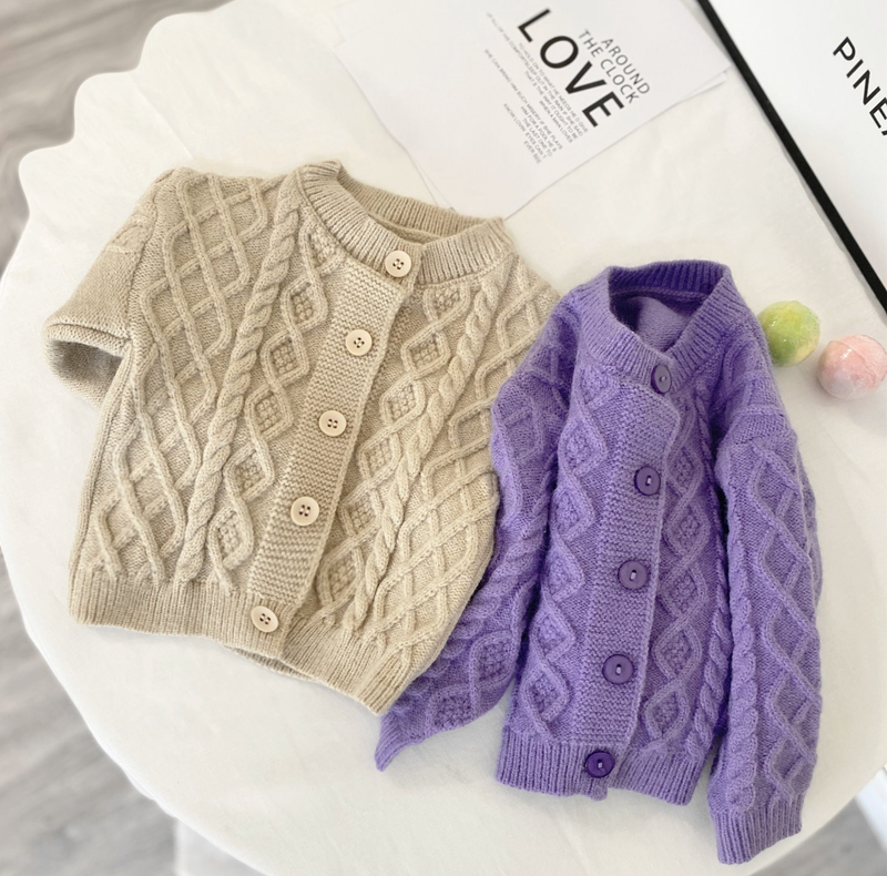 婴幼儿春秋儿 童针织开衫男女宝宝外穿毛衣外套小童毛线上衣秋装 - 图0