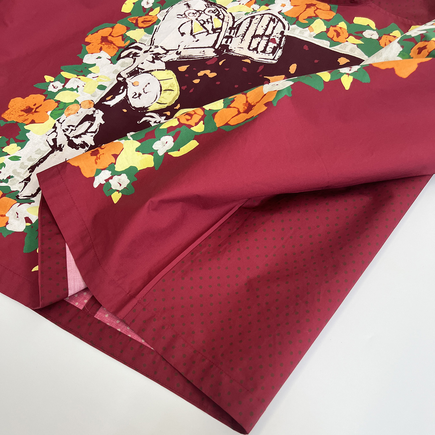 日系小众轻奢80支纯棉定位印花宽松显瘦小个子圆领波点衬衫上衣女 - 图0