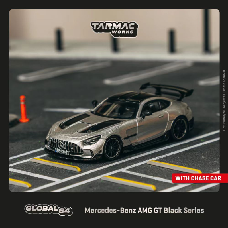 [PDS]Tarmac Works 1:64奔驰 AMG GT Black Series银色合金车模-图0