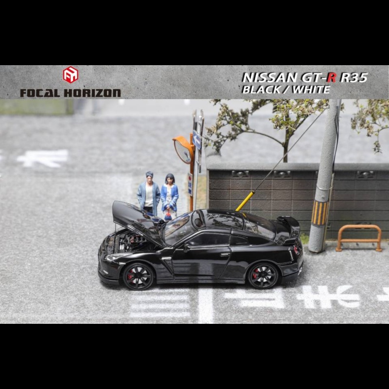 [PDS]Focal Horizon FH 1:64 尼桑 GT-R R35原版前盖可开合金车模 - 图2