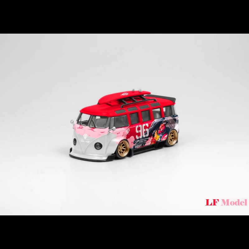 [PDS]LF Mode 1:64 VW T1面包车Kombi宽体 Akiba扎古涂装合金车模 - 图0