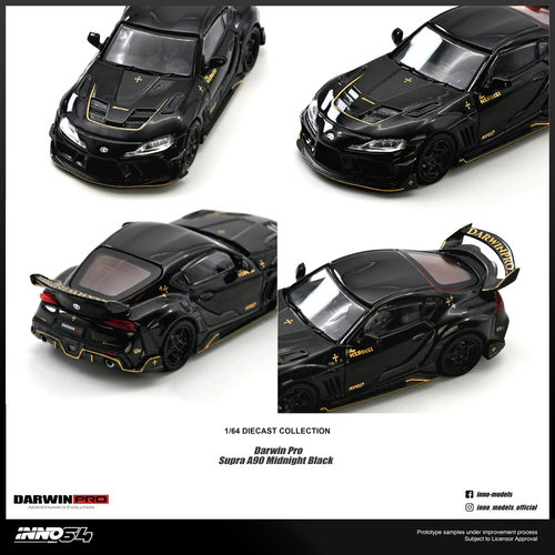[PDS]INNO 1:64 达尔文 PRO Supra A90 Gloss Black亮黑 合金车模 - 图1
