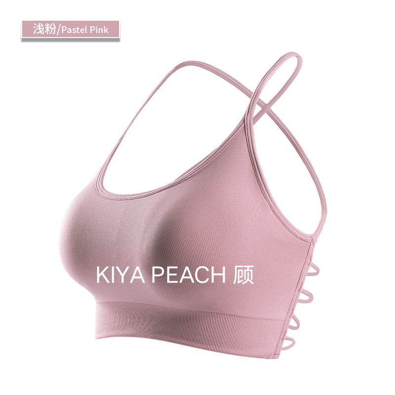 KIYA PEACH 顾NVGTN欧美瑜伽交叉运动文胸女高弹力透气健身背心 - 图1