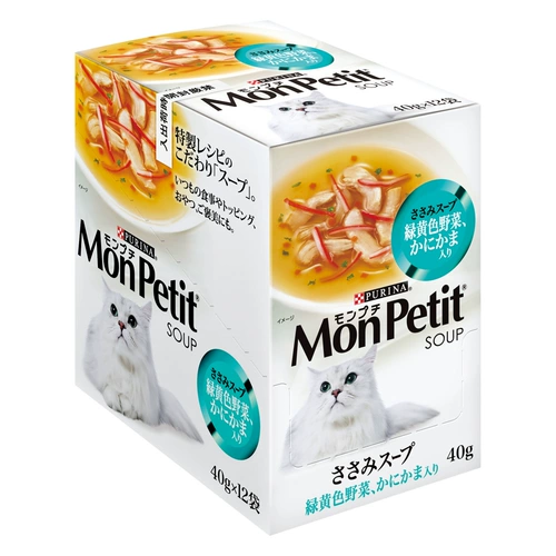 Лакомства для кошек импортированные из Японии Monpetit влажный корм питательный суп в пакетиках с различными вкусами на выбор 40г