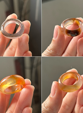 七日拂晓 Chiyoko 小戒指 橘子玛瑙通透巴西 玛瑙 店主推荐的指环