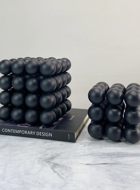 现代简约北欧九宫格圆球拼接摆件样板房售楼处客厅软装饰品