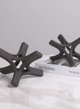 北欧几何六角树脂摆件家居饰品现代简约样板间售楼部客厅书房玄关