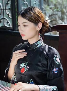 智悲佛缘银镶系列-欢乐时光-九宫八卦牌马吊坠朱砂晨砂挂件