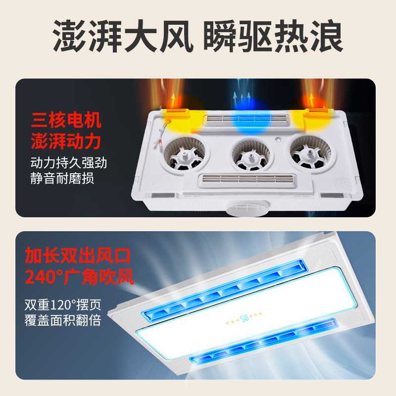 集成吊顶led风扇灯厨房专用照明吸顶灯卫生间300x600铝扣板平板灯,淘宝优惠券,粉丝福利购,淘宝优惠卷