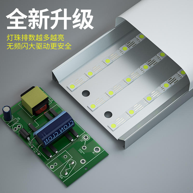 led灯管家用全套一体化日光超亮节能光管车间照明t5t8长条灯1.2米 - 图0