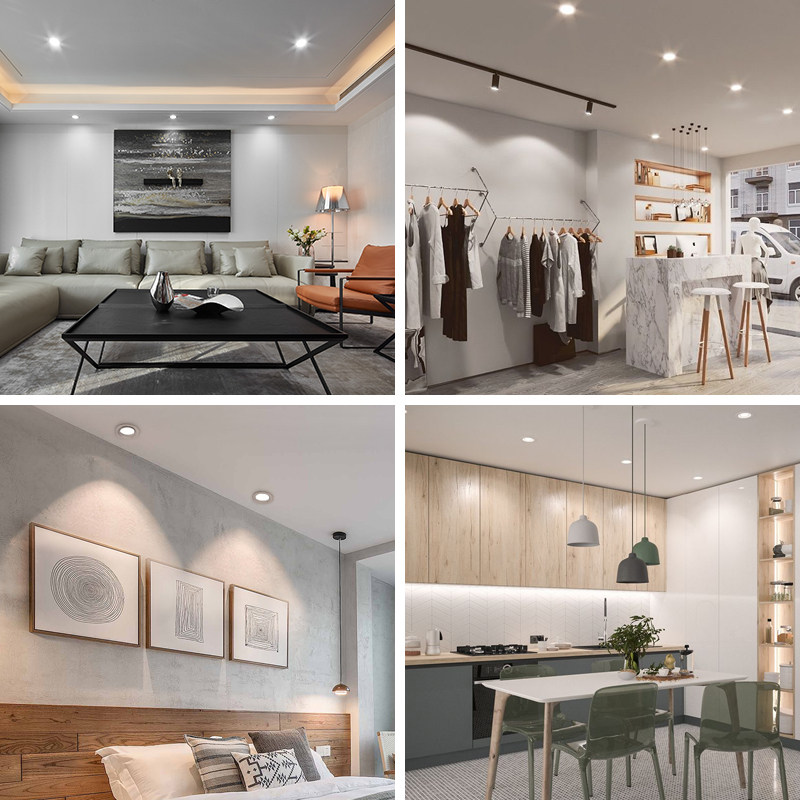 超亮led射灯嵌入式cob天花灯家用孔灯服装店店铺商用筒灯4寸5寸