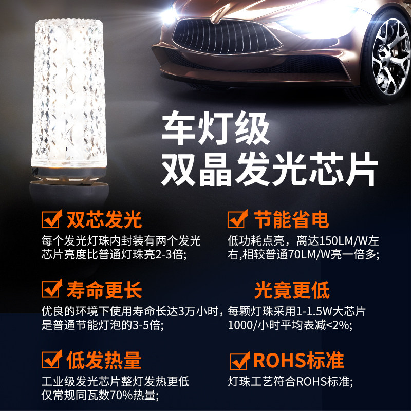 超亮led灯泡e27E14螺口三色变光节能灯玉米灯泡家用照明吊灯光源,淘宝优惠券,粉丝福利购,淘宝优惠卷