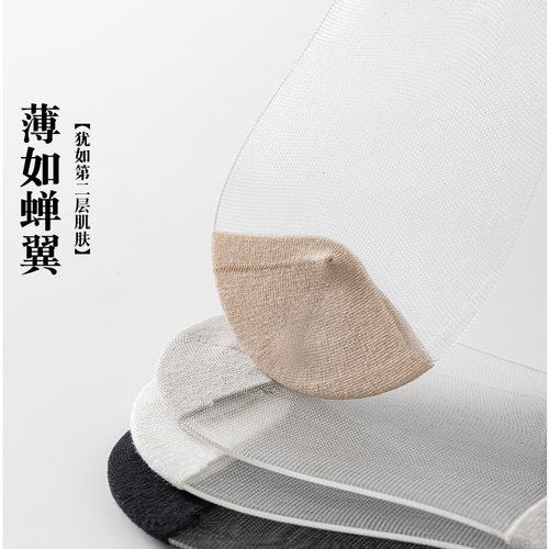 超薄水晶丝透气短袜女夏季清凉镂空浅口袜防滑不掉跟女士隐形船袜 - 图2
