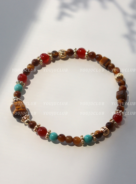 复古个性绿松石藏式串珠手链女