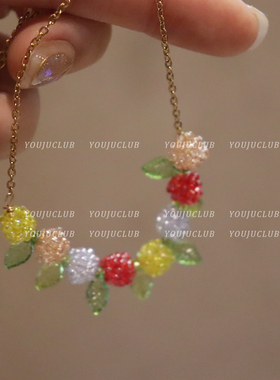 YOUJUclub小众甜美可爱串珠项链