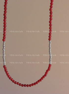 YOUJUclub-岁安～红玛瑙新中式国风复古串珠项链百搭显白锁骨链女