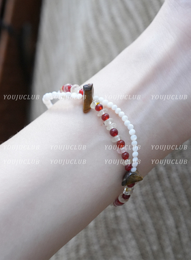 复古文艺设计水蜜桃圣诞节锁骨链