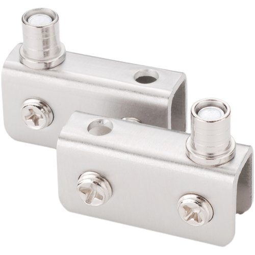 不锈钢玻璃夹储物橱柜展示柜门上下夹轴玻璃门铰链衣柜门转轴合页 - 图3