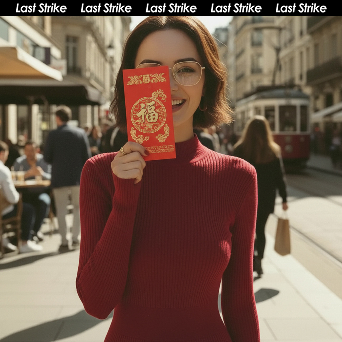 Last Strike新年红色女士高领针织连衣裙2025冬季修身显瘦气质裙