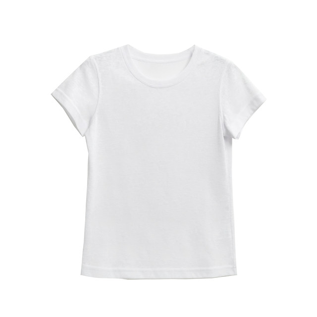 Pure white imitation linen texture slightly transparent thin style slightly loose shoulder round neck short-sleeved T-shirt for women's summer versatile top