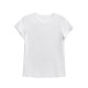Pure white imitation linen texture slightly transparent thin style slightly loose shoulder round neck short-sleeved T-shirt for women's summer versatile top