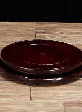 瓷屋压缩木质圆形花盆酒坛底座