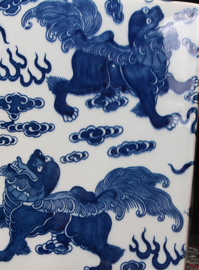 百瓷屋明清古典四方罐元青花陶瓷