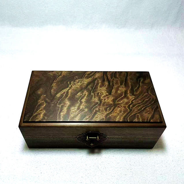 Jewelry box gloomy golden silk nanmu mortise and tenon structure with lock