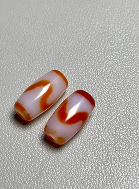 天然玛瑙天珠虎牙天珠手链配件西藏天然真品玛瑙虎纹天眼手串男女