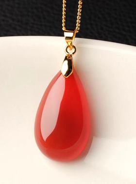 抖音同款冰种玉髓送礼物水滴吊坠